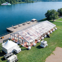 Grandes tentes de fête en PVC transparent de 20 x 30 mètres, tentes de mariage avec rideaux, décoration avec doublure, tentes de glamping géantes pour l'extérieur