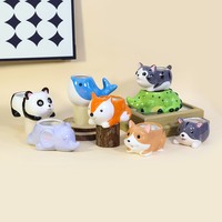 Cadeau de déménagement personnalisé, mini pot de fleurs en céramique mignon en forme d'animaux pour plantes, succulentes, cactus