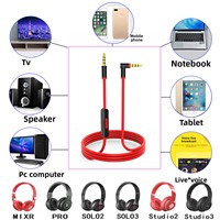 Câble audio de remplacement compatible avec les écouteurs Beat-s Studio Solo Pro Detox Mixr Executive Pill avec micro en ligne