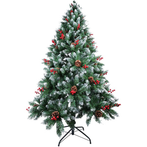 New Design High Quality Standing Personalized Mx Red Berry Pine Cone Snow White <b>LED</b> Christmas <b>Tree</b> - Product Image 1