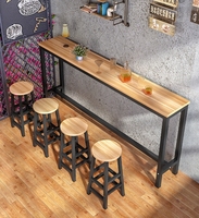 Table de bar moderne simple contre le mur table longue étroite commerciale table de magasin de thé au lait et chaise combinaison chaise de bar haute