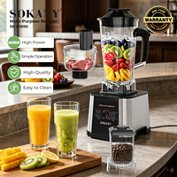 Blender Sokany High Speed Stainless Steel 6000W BARDEFU 3 in 1 9525 Motor Tembaga Murni Komersial Pemanas
