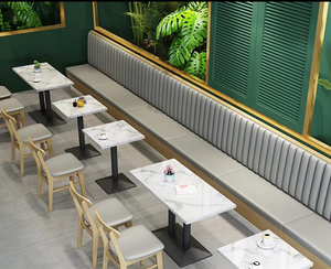 Venta Caliente de Muebles Comerciales de Estilo <span class=keywords><strong>Italiano</strong></span>, Sofá para Cafetería, Asientos de Cabina, Juego de Mesa y Sillas para Restaurante de Comida Rápida - Product Image 5