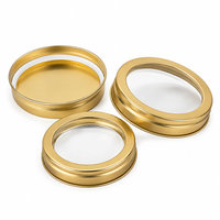 Boîte en fer blanc multicolore avec couvercle à pression et fenêtre transparente, en matériaux recyclés, impression vernie, pour le stockage d'aliments, d'épices et de bonbons