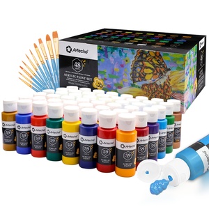Artecho NEW Artist Paint 48 Couleurs (59ml/2oz) <span class=keywords><strong>Peinture</strong></span> Acrylique avec 10pcs Pinceaux Set de <span class=keywords><strong>Peinture</strong></span> - Product Image 1