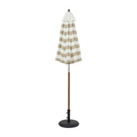 Parasol de jardin moderne de 2,7 m, résistant au vent, rayé, en polyester, de luxe, pour restaurant, marché