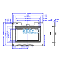 Écran COG CH12864A-COG-8 de 3,0 pouces, module LCD 12864, FPC, écran matriciel 128x64 points, écran LCD graphique ST7567, rétroéclairage LED