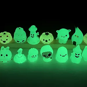 Spookhuishoed Pompoen Miniatuur Figuur Hars Lichtgevende Halloween Figuren