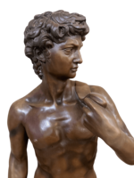 Statue de David en bronze de 175 cm, sculpture métallique de grande taille pour l'extérieur