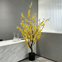 Miniatur Künstliche Blumen Hochzeitsdekoration Künstlicher Forsythien-Blumenbaum Weihnachtsgeschenke Innenraum Blumenarrangements