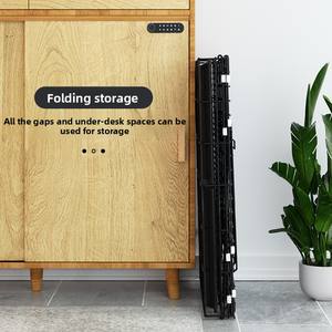 Cómoda caja para perros de raza pequeña, Perrera de Metal <span class=keywords><strong>plegable</strong></span> con caja de patrón sólido, cierre de botón de embalaje, bandeja portátil móvil - Product Image 3