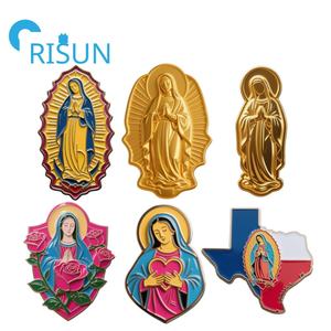Broche de la Virgen de Guadalupe, Esmalte Suave y Duro, Personalizado de Fábrica, Insignia <span class=keywords><strong>Religiosa</strong></span> Católica, Pin de Solapa - Product Image 1