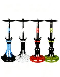 Ensemble de chicha moderne en verre, dôme noir, base multicolore, pipe à tabac pour salon, bar, fête - Product Image 1