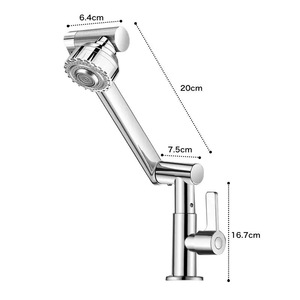 Keran air terjun Multifungsi rotasi 360 °, keran air terjun semprotan Sungai wastafel air dingin keran cuci untuk kamar mandi - Product Image 5