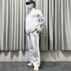 निर्माता कस्टम कढ़ाई लोगो पुरुष विंडब्रेकर नायलॉन ट्रैक जैकेट और पैंट सेट ट्रैकसूट - Product Image 2