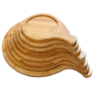 เขียงไม้ไผ่ทรงกลมพร้อมด้ามจับ ชุดสำหรับหั่นพิซซ่า สเต็ก ซูชิ - Product Image 2