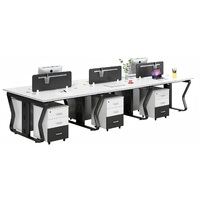 Postes de travail en îlot pour bureau, bureaux informatiques modernes de luxe, cloisons de séparation pour employés, tables de direction, ensemble de mobilier de bureau en gros
