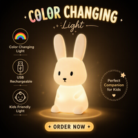 Lampe Lapin Amis des Enfants à Changement de Couleur ou Veilleuse Personnalisable
