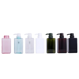 Flacons de shampooing carrés biodégradables de 450 ml avec pompe à lotion verte, emballages de savon liquide, flacon de shampooing en plastique - Product Image 1