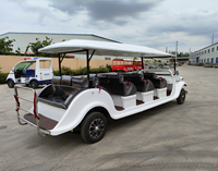 Voiture de tourisme électrique 14 places voiturette de golf de luxe nouveau style voiture vintage avec système 72V 5KW AC pour les sites pittoresques