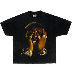 T-Shirt Unisex Oversize Lil Yachty con Stampa Gioielli in Oro, Streetwear a Maniche Corte, 100% Cotone Jersey, Stampa Frontale, Collo Tondo - Product Image 1