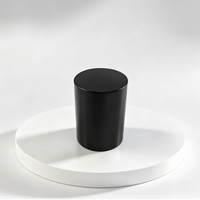 Tapa de Perfume Cilíndrica de Aleación de Zinc, Tapa de Botella Zamac Negra Mate FEA15, 15 mm de Diámetro, Impresión de Logotipo Personalizado, Venta al Por Mayor de Fábrica