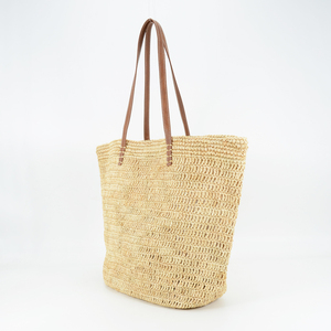<span class=keywords><strong>Sac</strong></span> fourre-tout en paille de <span class=keywords><strong>raphia</strong></span> naturel crocheté à la main pour la plage d'été - Product Image 3