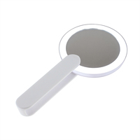 Mini miroir à main pliable avec cadre en plastique ABS, miroir de poche portable pour voyage avec interrupteur lumineux, maquillage