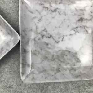 أطباق مربعة من رخام الميلامين أطباق طبق بلاستيكي صغير