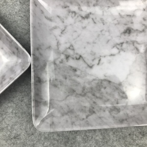 Plateau d'assiettes carrées, motif de marbre et mélamine petit plat en plastique - Product Image 5
