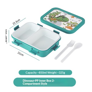 Boîte à lunch mignonne de style dessin animé avec couverts et compatible micro-ondes, peut être utilisée comme boîte à lunch pour étudiants - Product Image 5