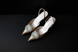 Sandalias de <span class=keywords><strong>Mujer</strong></span> con Cristales Europeos y Tacón Fino de 7cm, Punta en Pico, Estilo Coreano, Novedad 2026, para Novias - Product Image 5