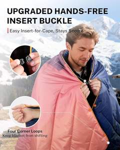 Couverture de voyage d'extérieur légère et compressible en duvet, résistante à l'eau, chaude et moelleuse, idéale pour le camping, la randonnée et les pique-niques - Product Image 3