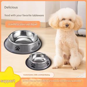 <span class=keywords><strong>Gamelle</strong></span> et distributeur de nourriture pour chien en acier inoxydable imprimé, imperméable, portable et élégant pour les repas de Fido, en acier inoxydable 201 pour chiens et animaux de compagnie. - Product Image 3