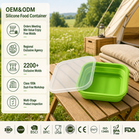 Boîte de rangement alimentaire pliable résistante à la chaleur, boîte à bento en silicone, boîte à lunch pliable pour le camping