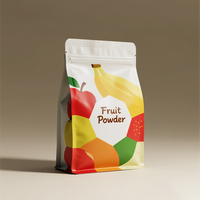 Op Maat Bedrukte Snelle Productie Matte Afwerking Fruitpoeder Verpakking Food Grade Vochtbestendige Platte Bodem Ziplock Mylar Tas