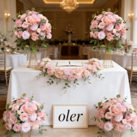 Kunstzijde bloemenbal centerpiece roze bruiloft realistisch paasdecoratie handgemaakt luxe groothandel huisdecoratie
