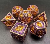 Juego de Dados Poliédricos de Metal con Diseño de Ojo de Dragón en Bloques de Color Vibrantes para Juegos de Mesa