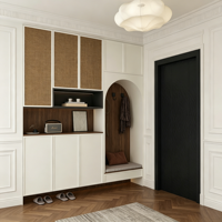 Meuble à chaussures sur mesure en bois massif, luxe européen, haute qualité, pour salon, entrée d'appartement