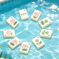 Tuiles de Mahjong flottantes résistantes aux éclaboussures, ensemble de Mahjong tropical pour bord de piscine, jeu de loisirs imperméable pour bord de piscine