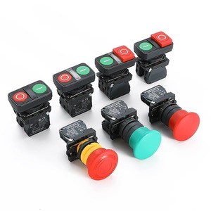 Interruptores de botón pulsador eléctricos de plástico XB4 de 22 mm con luz LED, interruptor de parada de emergencia tipo hongo rojo - Product Image 1