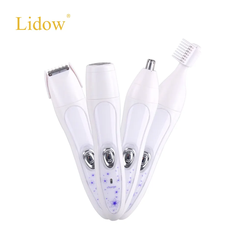 Lidow-ماكينة حلاقة كهربائية نسائية 4 في 1, قابلة لإعادة الشحن ، لنزع الشعر ، للسيدات ، شعر غير مؤلم ، ماكينة حلاقة لمنطقة البكيني/الأنف/الإبط/الحاجب/الوجه
