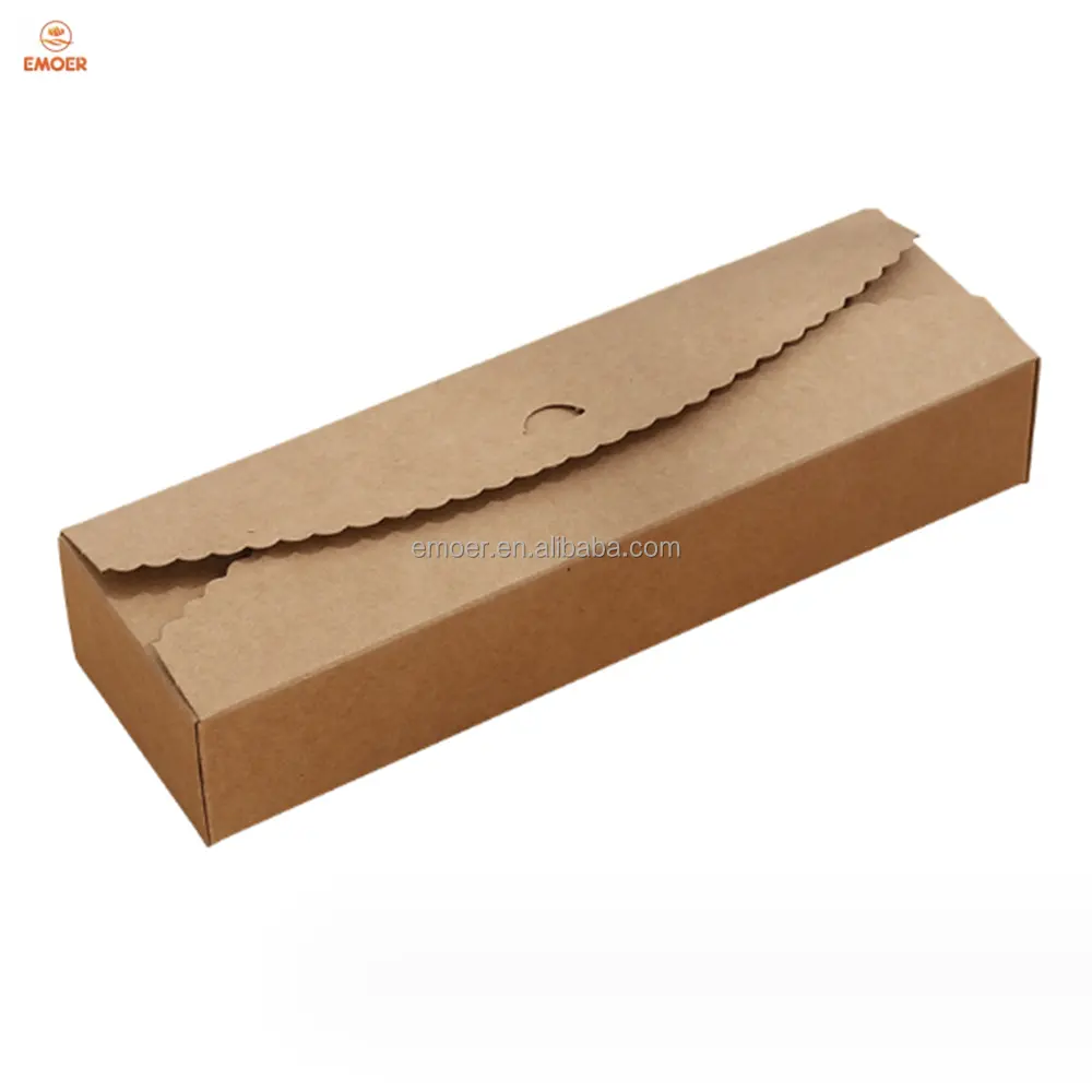 Mini Rectangle Kraft White Red Paper Boat-Shaped Boxes Disposable for Food Matt Lamination for Candy Storage