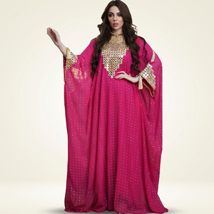 Ensemble 2 pièces <span class=keywords><strong>Robe</strong></span> Musulmane Femme Vêtements Chiffon Dubaï Robes Longues Amples Paillettes Vintage Soirée Caftan Marocain Robes Africaines - Product Image 1