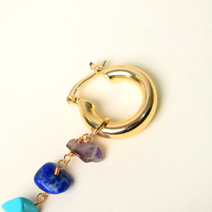 Boucles d'oreilles pendantes en cristal naturel pour femme, bijoux de guérison avec pierres des 7 chakras, vente en gros - Product Image 5