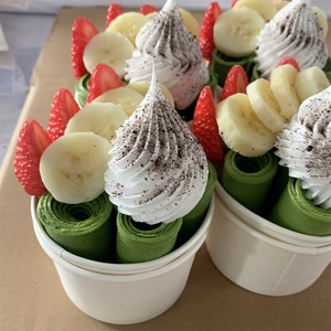 Modèle alimentaire de 8,5 cm de diamètre pour coupes de dessert, rouleaux de yaourt, rouleaux de crème glacée, aux saveurs banane, fraise, crème fouettée, matcha et thé vert, accessoires - Product Image 2