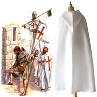 Manteau de chevalier templier blanc avec croix rouge SMLXLXXL, costume de cosplay, jeu de rôle, anime