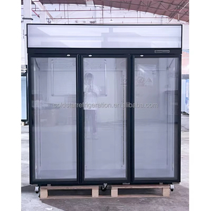 Vitrine réfrigérée commerciale pour supermarché, 3 portes, avec roulettes, capacité 1800L, refroidissement par ventilateur - Product Image 4