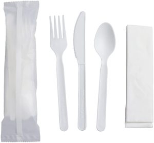 CPLA pentole set <span class=keywords><strong>di</strong></span> posate imballaggio singolarmente 100% PLA <span class=keywords><strong>da</strong></span> tavola per il ristorante del partito - Product Image 5
