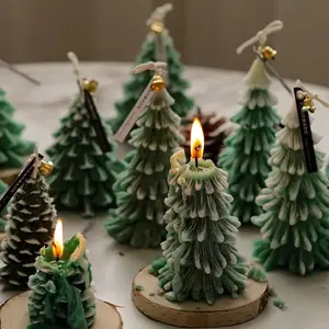 Yaratıcı ağaç şekli mum seti balmumu gerçekçi ağaç şekilli mum noel gevşeme mumlar hediye Xmas parti tatil için yeni Yea